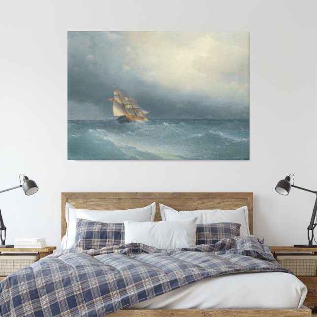 Ivan Konstantinovich Aivazovsky - The Lifting Stor Canvastryck (Insitu (sovrum))