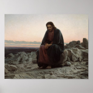 Ivan Kramskoy- Kristus i vildmarken Poster