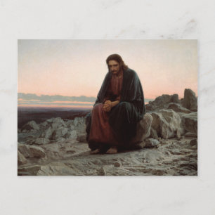 Ivan Kramskoy- Kristus i Wilderness- Fine Art Vykort