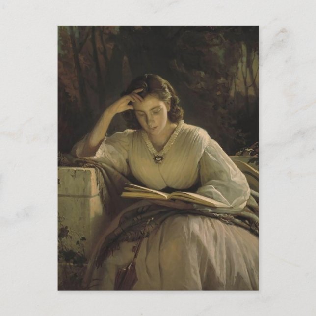 Ivan Kramskoy- Reading Vykort (Framsida)