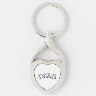 Ivan Namn, Twisted Heart Silverfärgad Nyckelring