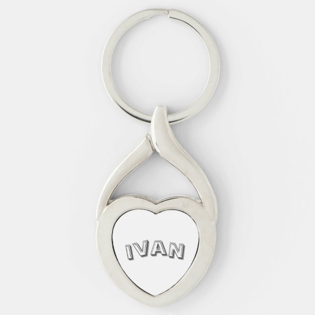 Ivan Namn, Twisted Heart Silverfärgad Nyckelring (Framsidan)