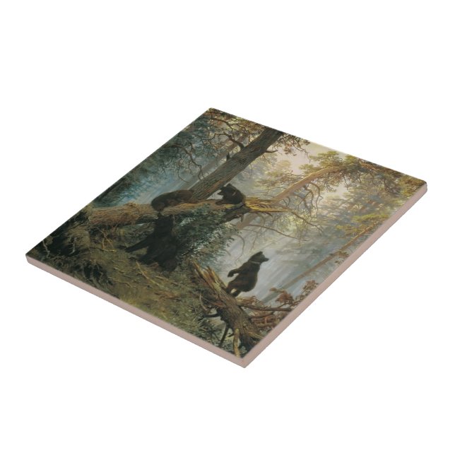 Ivan Shishkin- Morgon i en Gräs-skog Kakelplatta (Sidan)