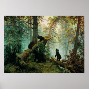 Ivan Shishkin - Morgonen i Gräs Fores Poster