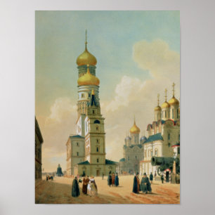 Ivan underbaren sätta en klocka på torn i Moscow Poster