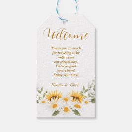 IVANA Elegant Gult & Vit blomma Bröllop Presentetikett