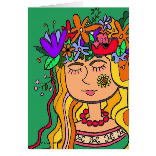 Ivana Kupala ukrainsk Folk konst Hälsningskort (Framsidan)