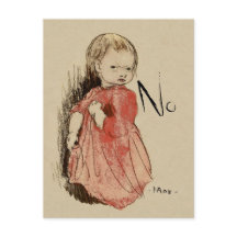 Ivar Arosenius Lillan Defiant Little girl säger Ne