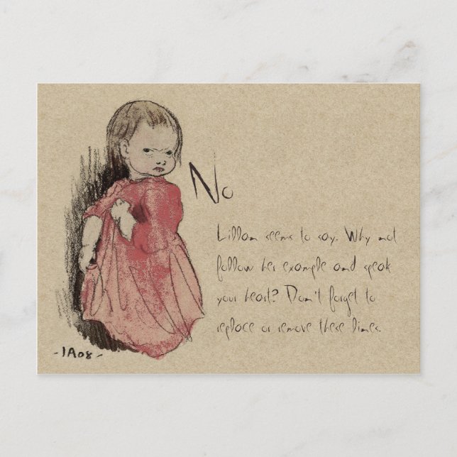 Ivar Arosenius Lillan Says No CC0238 Vykort (Framsida)