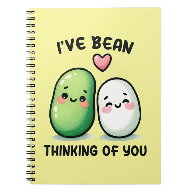 I've Bean Thinking of You Cute Kawaii Anteckningsbok (Framsidan)