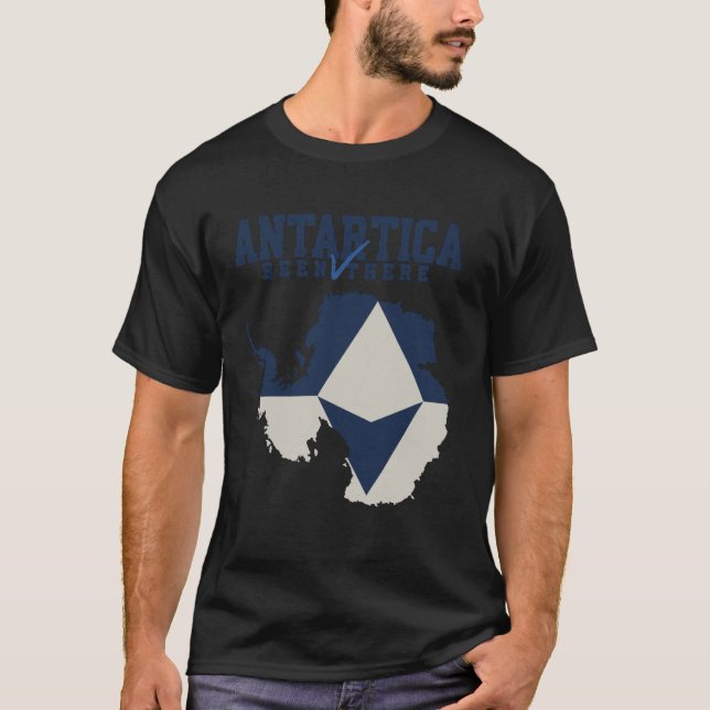 I've Been There Map Flag of Antarctica South Pole  T Shirt (Framsida)