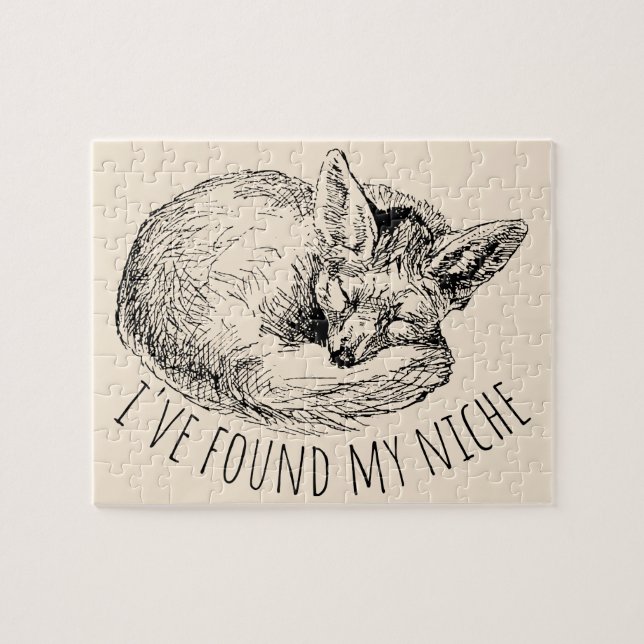 I've Found My Niche Cozy Napping Fox Pussel (Horisontell)