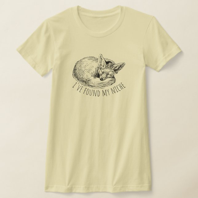 I've Found My Niche Cozy Napping Fox T Shirt (Laydown)