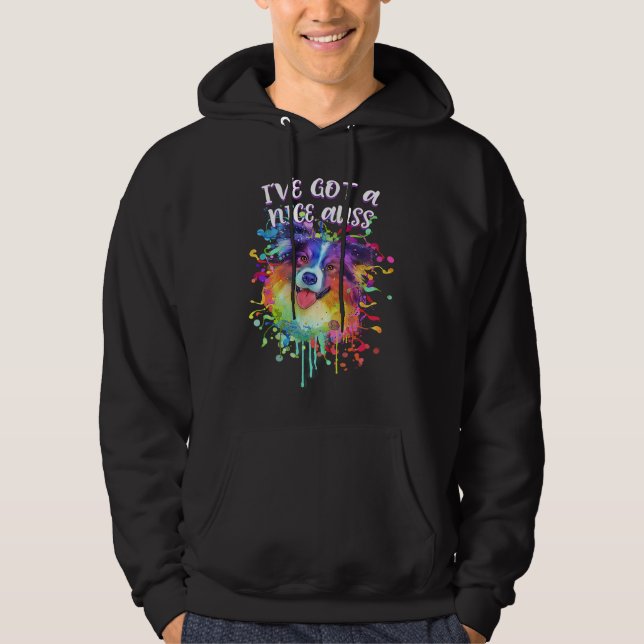 Ive Got a Nice Auss  Australian Shepherd Humor Aus Hoodie (Framsida)