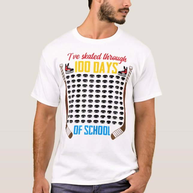 Ive har skidat genom 100 dagars skolhockey Stud T Shirt (Framsida)