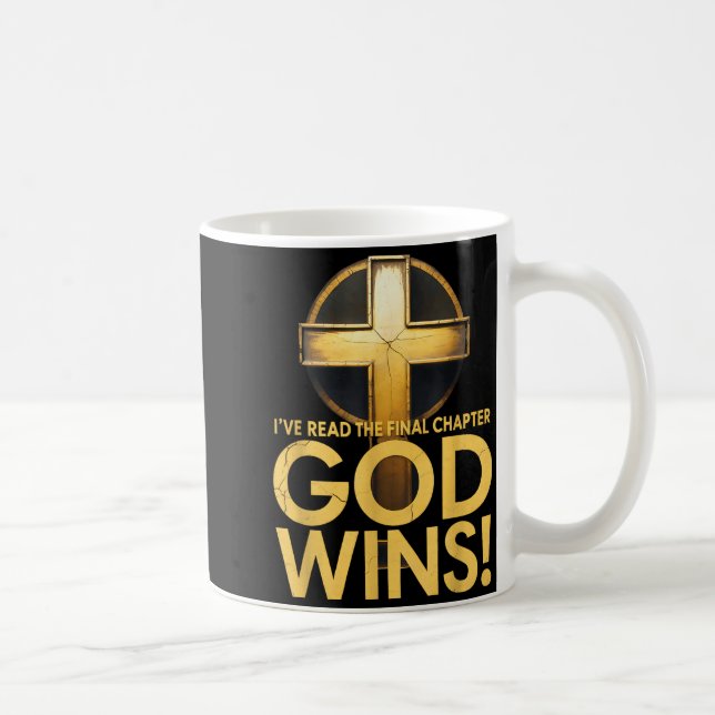 I've Read The Final Chapter God Wins Cross Christi Kaffemugg (Höger)