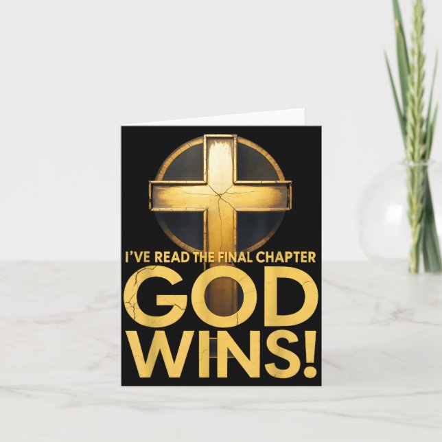 I've Read The Final Chapter God Wins Cross Christi Kort (Framsida)