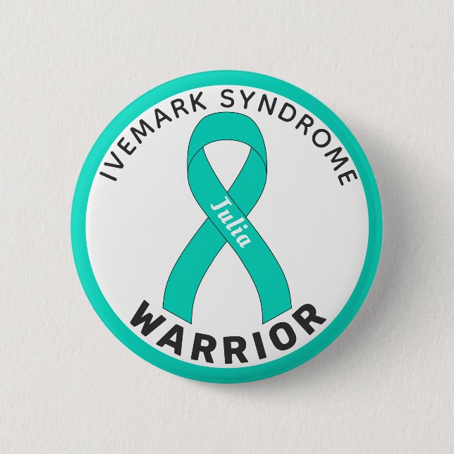 Ivemark Syndrome Warrior Ribbon White-knapp Knapp (Framsida)