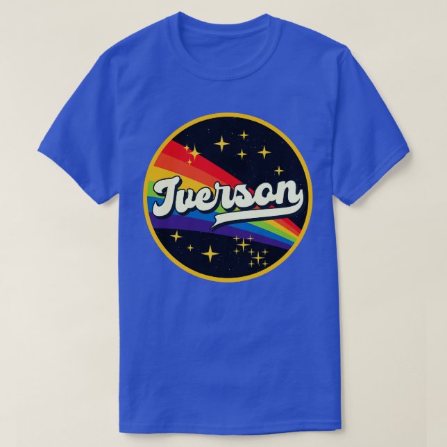 Iverson Rainbow in Space Vintage Stil T Shirt (Design framsida)