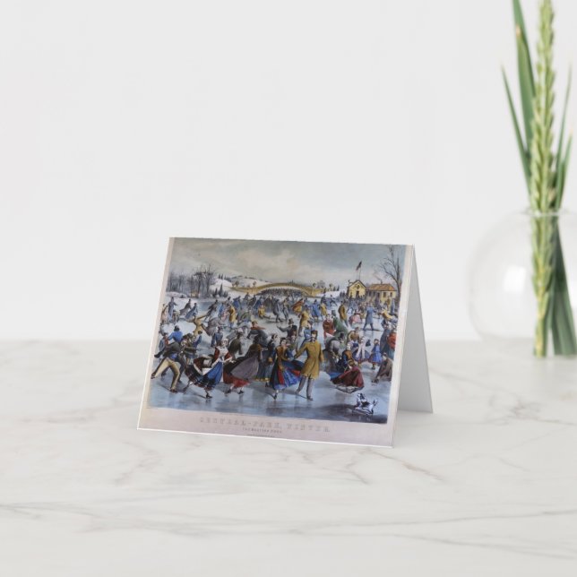 Ives Skating Pond Notecards Helgkort (Framsida)