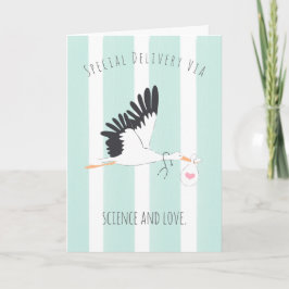 IVF Baby Storks Speciella leveranskvitto Tack Kort