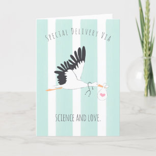 IVF Baby Storks Speciella leveranskvitto Tack Kort
