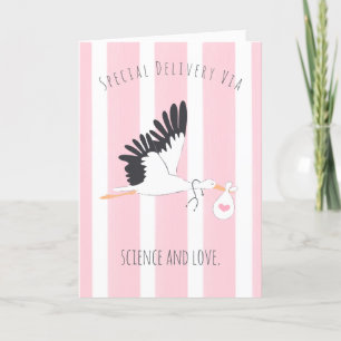 IVF Baby Storks Speciella leveranskvitto Tack Kort