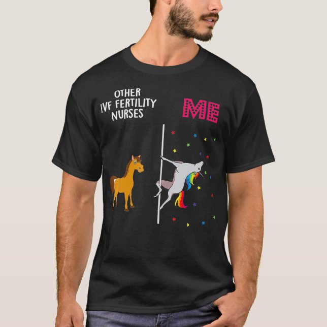 IVF Fertilise Nurse Unicorn Övrigt  T Shirt (Framsida)