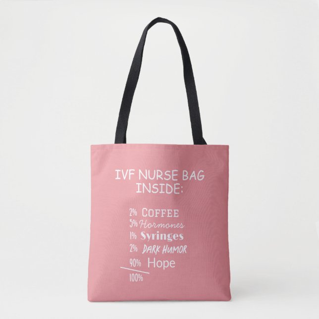 IVF Nurse Fertility Worrier Funny Tote Bag Tygkasse (Framsida)