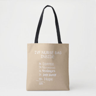 IVF Nurse Fertility Worrier Funny Tote Bag Tygkasse