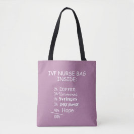 IVF Nurse Fertility Worrier Funny Tote Bag Tygkasse