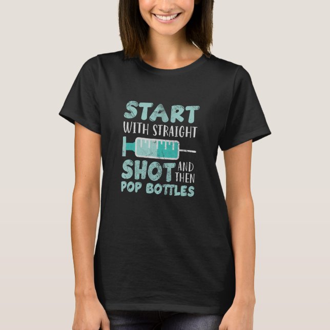 Ivf startar med Rak överföring av Shot-popup-Flask T Shirt (Framsida)