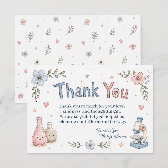 IVF-vetenskap Bebis Baby Shower Tacksamhetskort  Tack Kort (Fram/baksida)