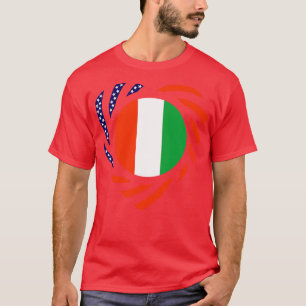 Ivorian American Multinational Patriot Flagga Hear T Shirt