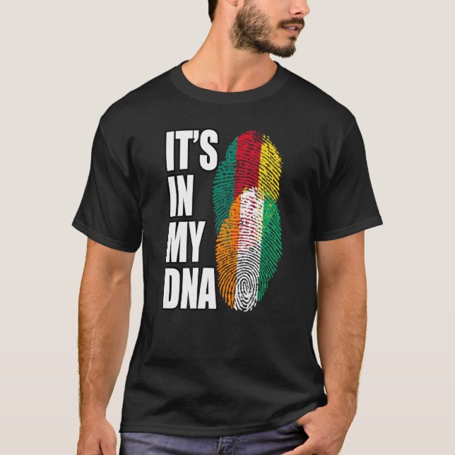 Ivorian och Kamerun Mix DNA-Flagga T Shirt (Framsida)