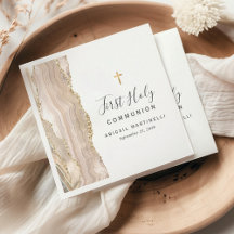 Ivory Agate Guld Glitter Första Heligan Communion