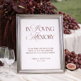 Ivory and Burgundy Wedding In Loving Memory  Poster