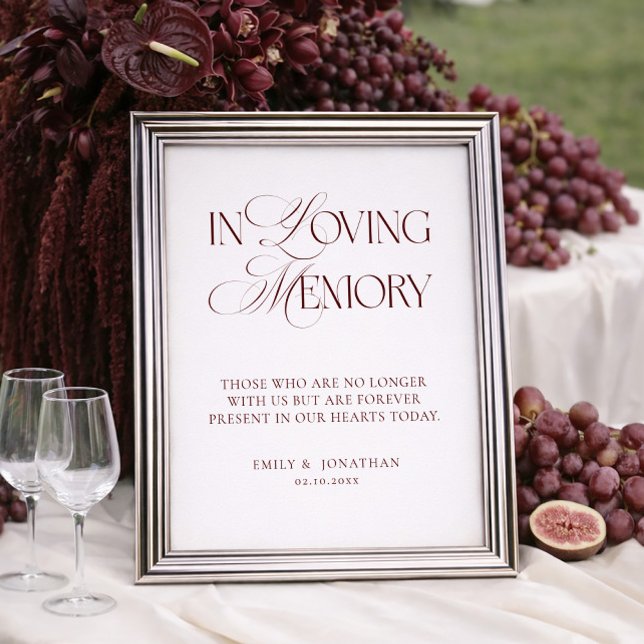 Ivory and Burgundy Wedding In Loving Memory  Poster (Skapare uppladdad)