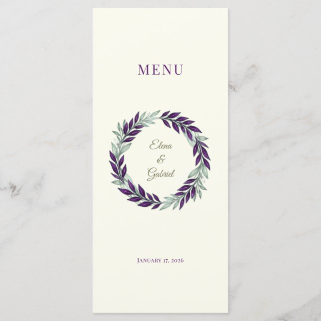Ivory and Wreath / Boda Marfil y Corona Meny (Framsida)