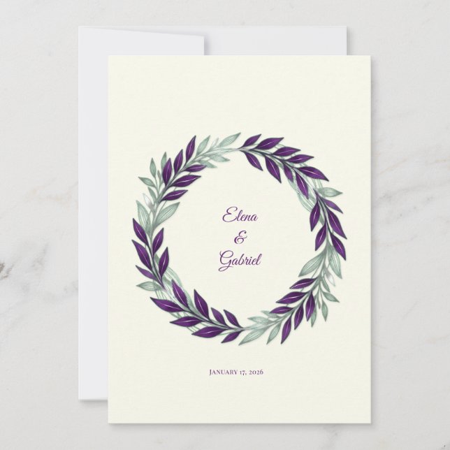  Ivory and Wreath / Boda Marfil y Corona Spara Datumet (Framsida)