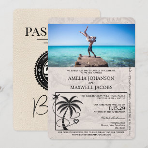 Ivory Bahamas-inbjudan till passbröllop Inbjudningar