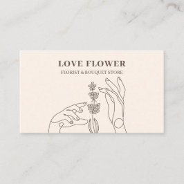 Ivory Beige Florist Botanical Händer hold Visitkort