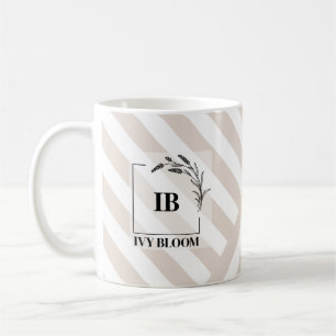 Ivory Beige Rand Monogram Kaffemugg