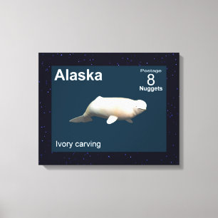 Ivory Beluga - Alaska Postage Canvastryck
