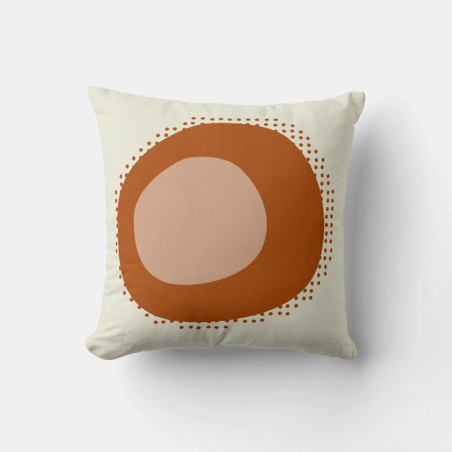 Ivory Benvit Rust Brown Terracotta Beige Shapes Kudde (Framsida)