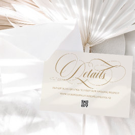 Ivory Black Classic Simple Bröllop Tilläggskort