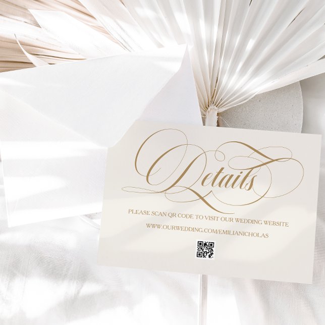 Ivory Black Classic Simple Bröllop Tilläggskort (Skapare uppladdad)