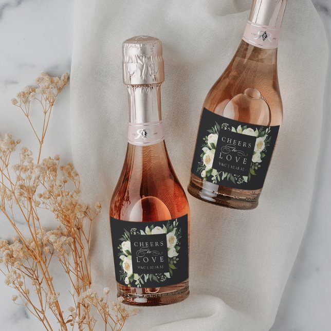 Ivory Bloom Blommigt Ram "Cheers to Kärlek" Bröllo (Skapare uppladdad)