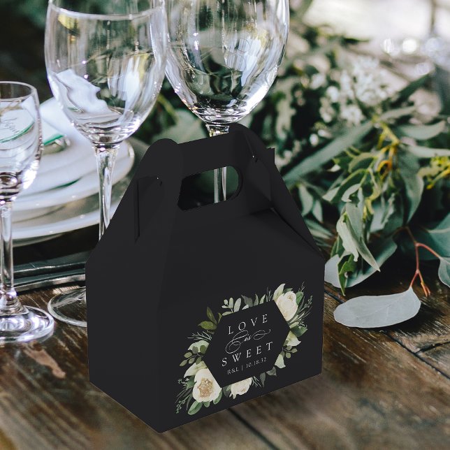 Ivory Bloom | Blommigt Ram "Kärlek is Sweet" Bröll Presentaskar (Skapare uppladdad)