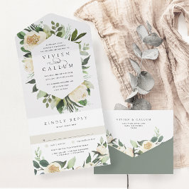 Ivory Bloom | Vattenfärg Blommigt Ram Bröllop